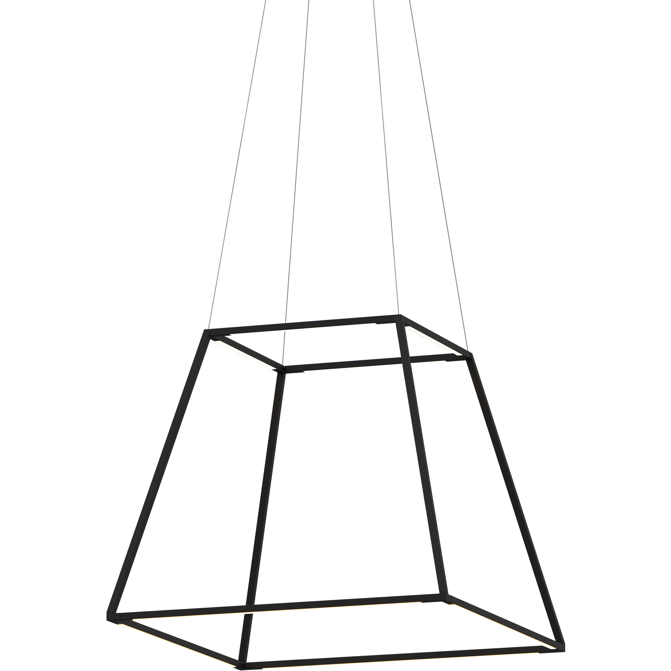 Z-Bar Rise LED 26 inch Matte black Pendant Ceiling Light, Square